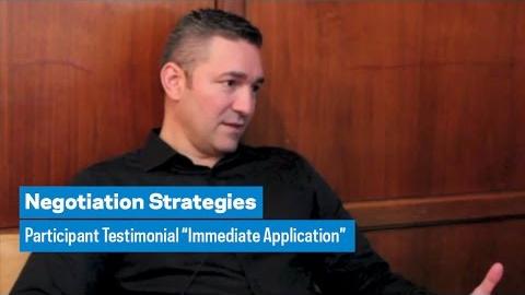 Embedded thumbnail for Negotiation Strategies: Participant Testimonial &amp;quot;Immediate Application&amp;quot;